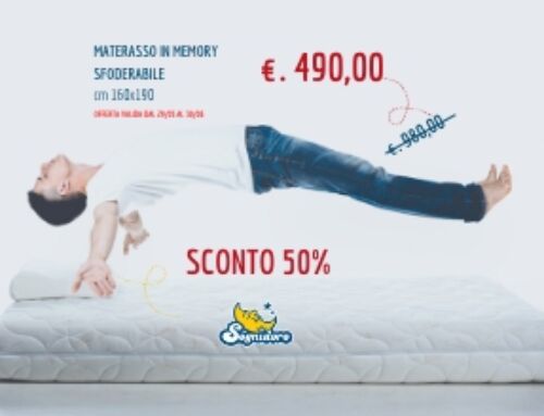 Offerta Estate: Materassi in memory al 50%