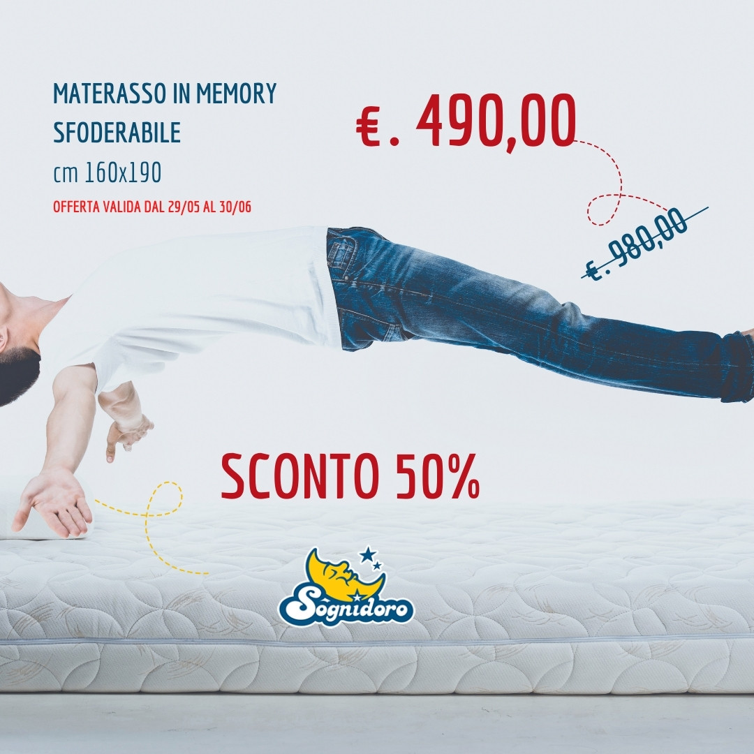 Offerta Materasso in Memory 50% a Cagliari Offerta Materasso in Memory 50% a Cagliari